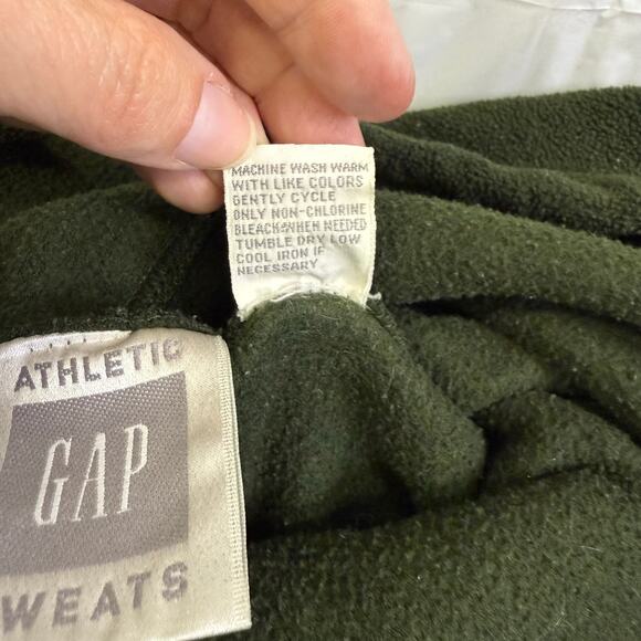 Vintage GAP Athletic Hoodie Forest Green Sherpa Fleece Pullover Small - Picture 6 of 8